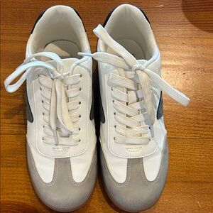 Women’s Dolce Vita White and Gray Casual Lace-Up Sneakers
